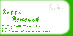 kitti mencsik business card